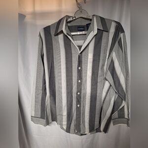 Puritan Men's Gray Striped Shirt
